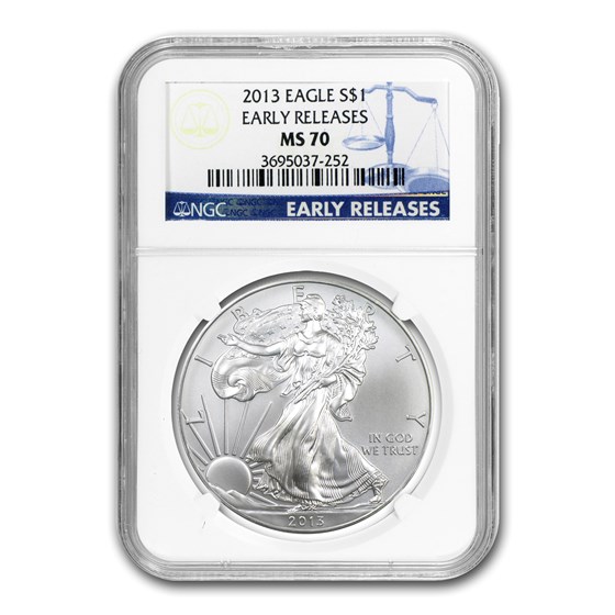2013 Silver American Eagle MS-70 NGC (Early Releases) 2013 Silver American Eagle MS-70 NGC (Early Releases)